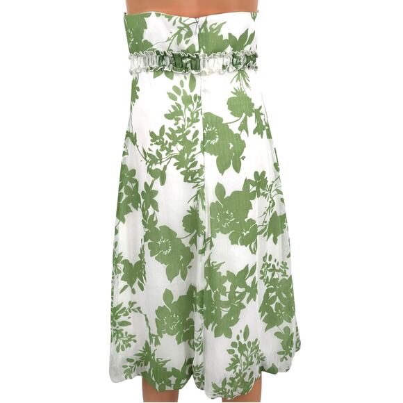 David's Bridal Strapless Floral Bubble Hem Dress Size 6 Empire Waist Babydoll - Picture 3 of 9